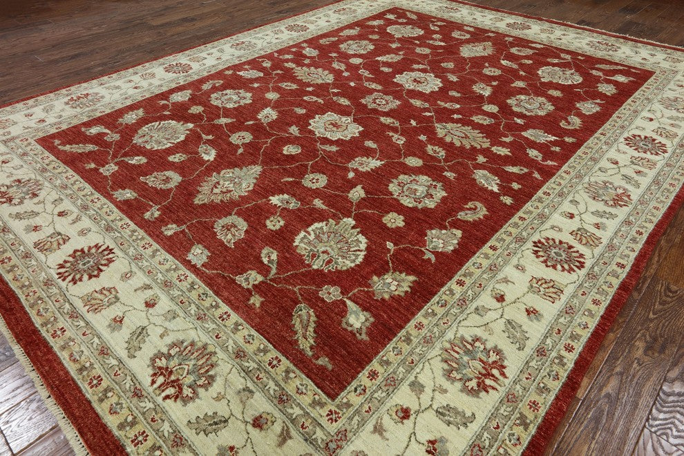 9'x12' Traditional Oushak Style Hand Knotted Peshawar Rug, W2513