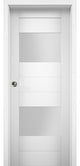 Sliding Pocket Door Opaque Glass / Sete 6222 White Silk, 30" X 80"