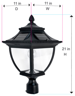Pagoda Bulb Solar Lamp - Wall/Pier/3" Fitter Mount