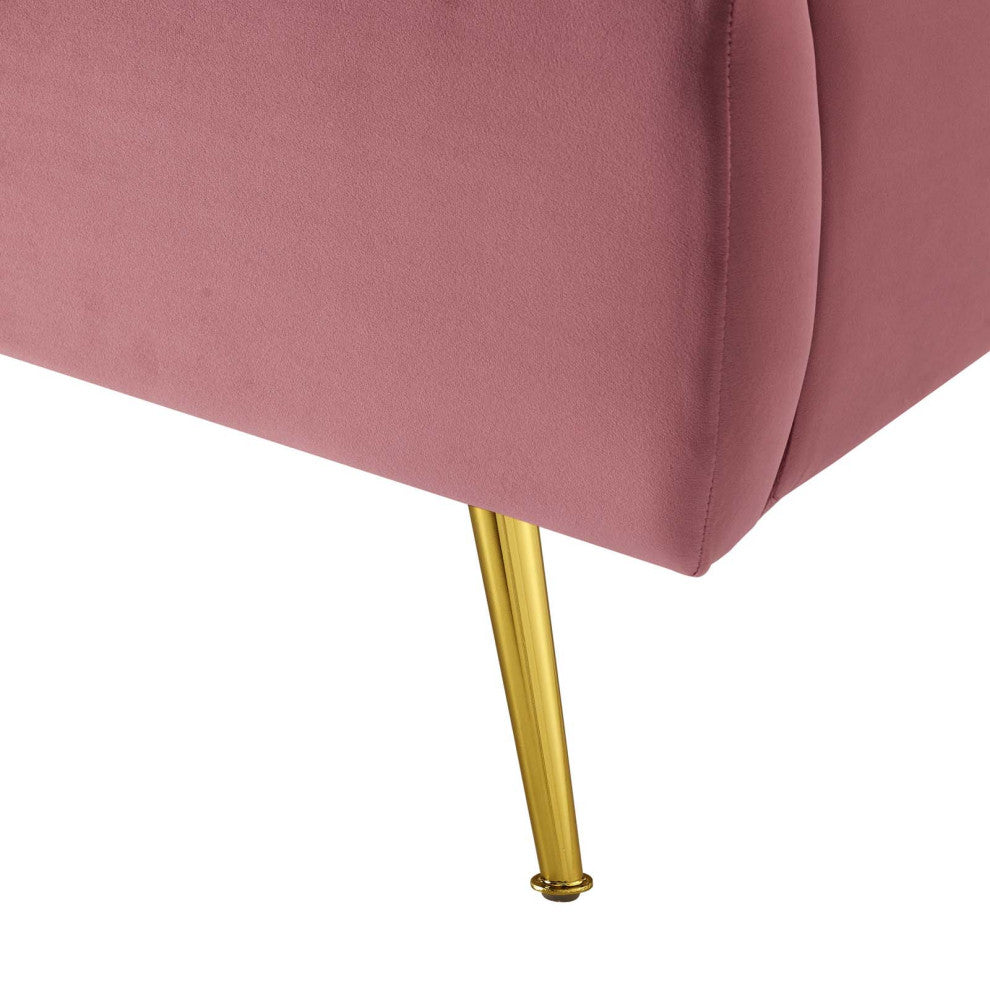 Platform Bed Frame, Queen Size, Velvet, Pink, Modern Contemporary, Bedroom