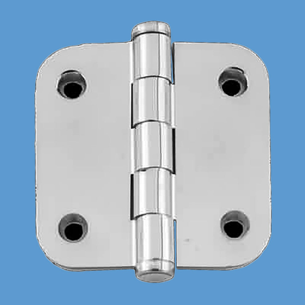 Cabinet Hinge Chrome Brass 2" Radius Coin Tip |