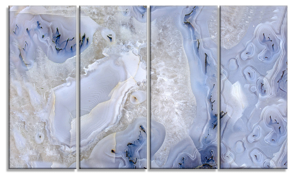 Agate Stone Background, Abstract Canvas Wall Art Print, 48"x28", 4 Panels