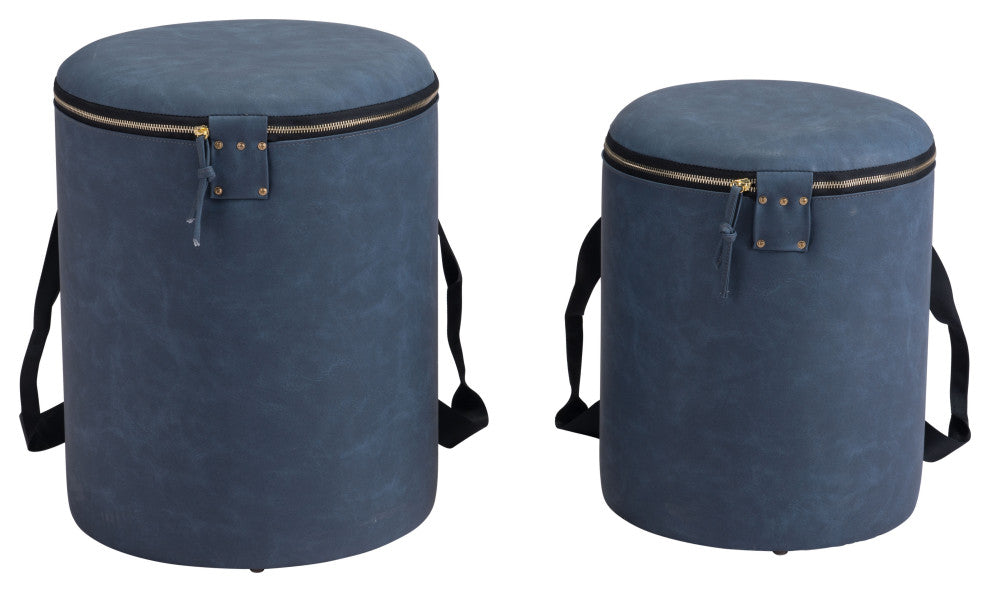 Candice Ottoman Storage Set Blue