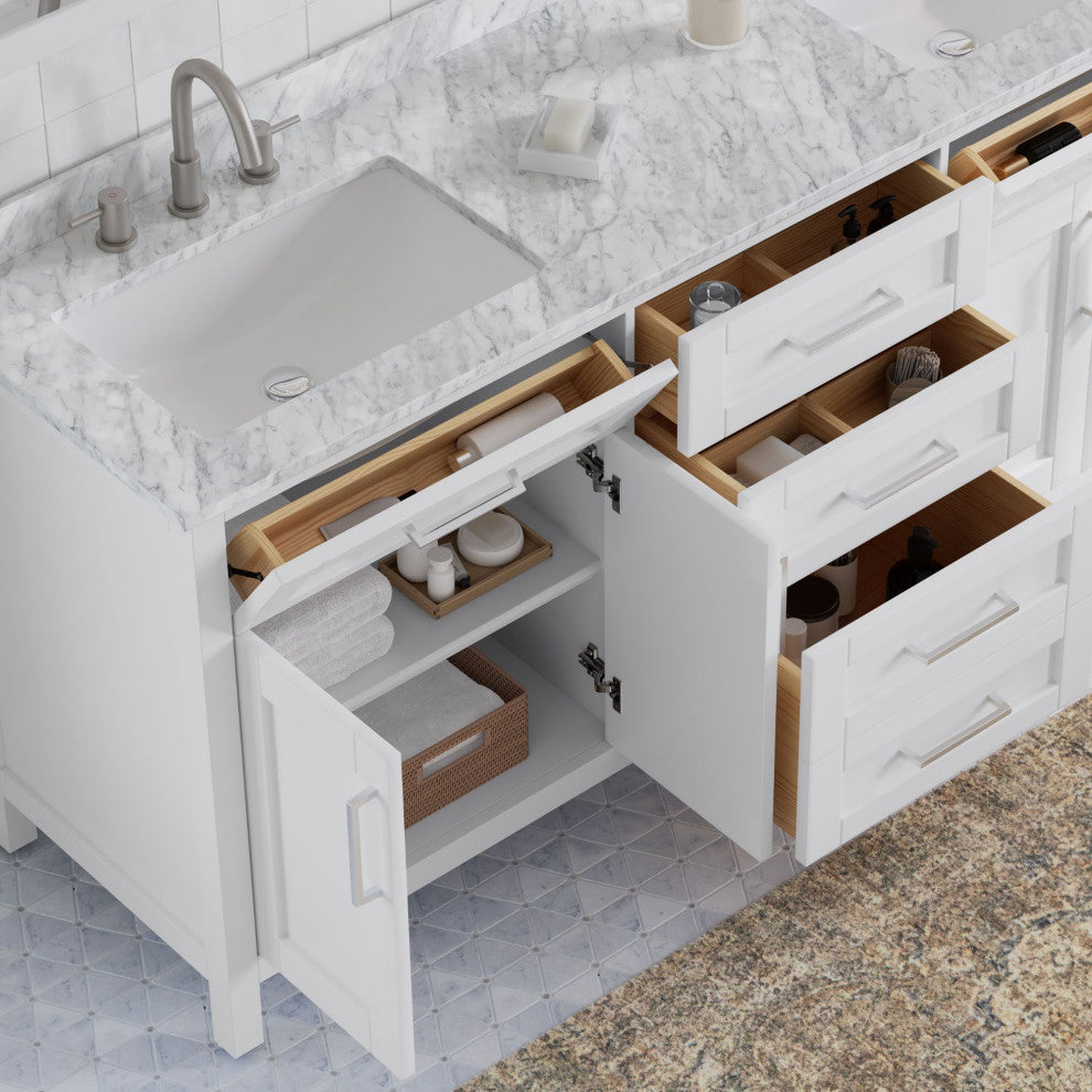 The Oswald Bathroom Vanity, White, 72", Double Sink, Freestanding