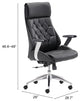 Computer Chair, Faux Vinyl Leather, Steel, Black, Silver, Home Business Office