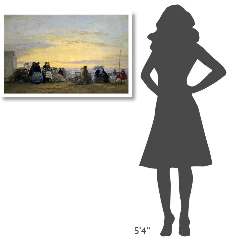 "On the Beach, Sunset" Digital Paper Print by Eugene Boudin, 38"x25"