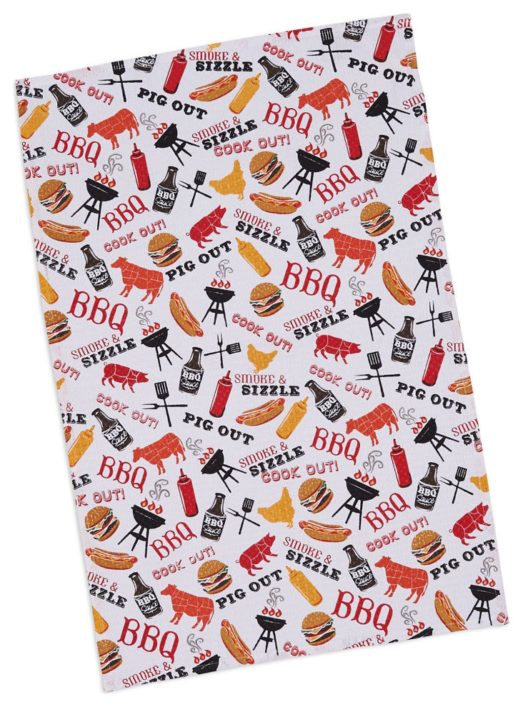 Eat Drink BBQ Dishtowel Set, 18x28 inch, 4 Piece