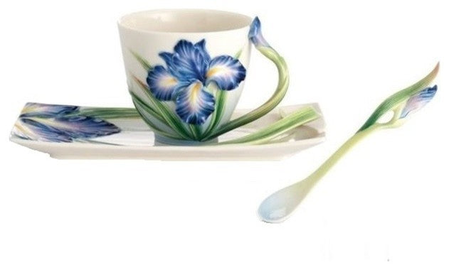 Eloquent Iris Cup Saucer Spoon