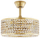 18" Caged Crystal Ceiling Fan with Light Kit and Remote Control, Gold