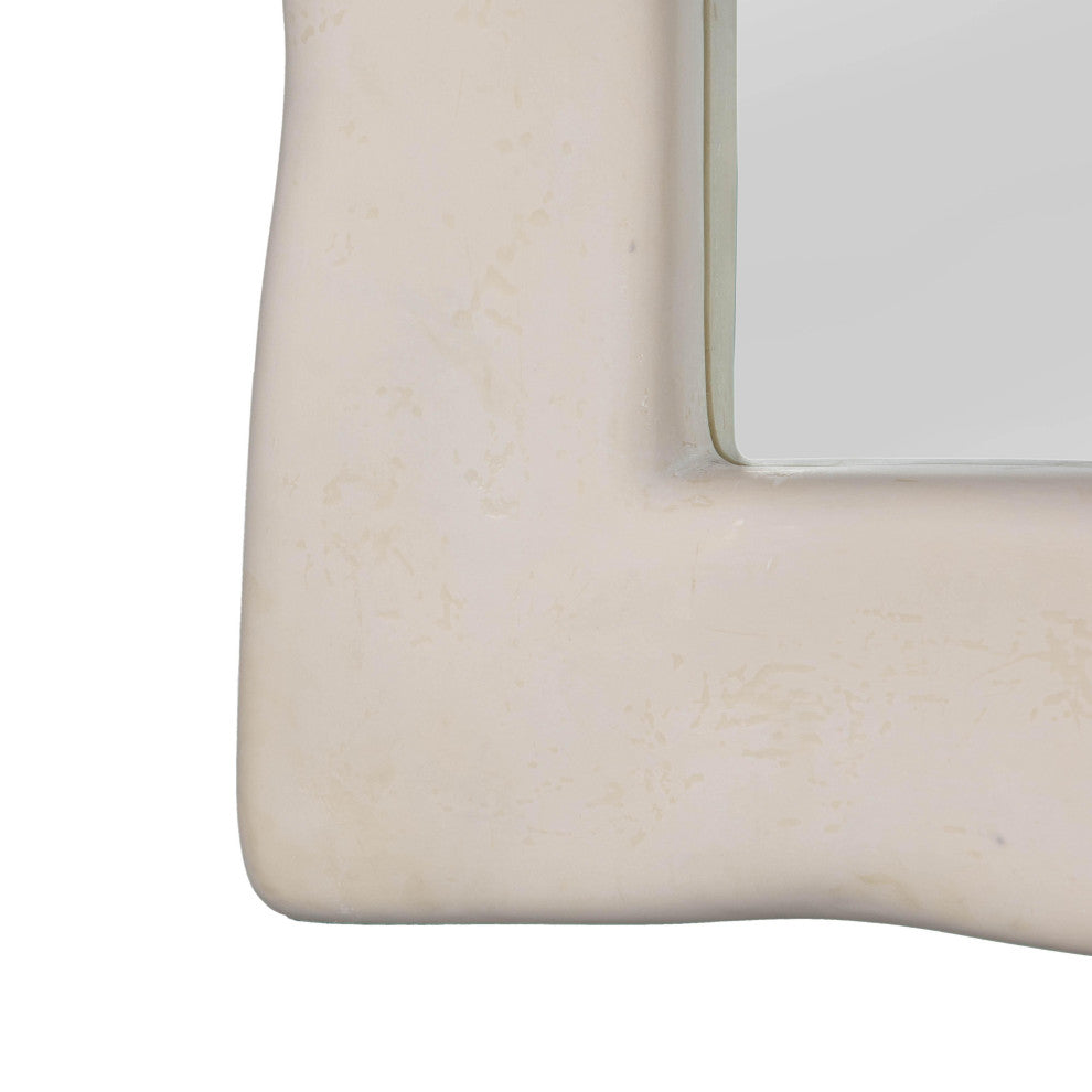 Kaia Cream Textured Floor Mirror - Cream