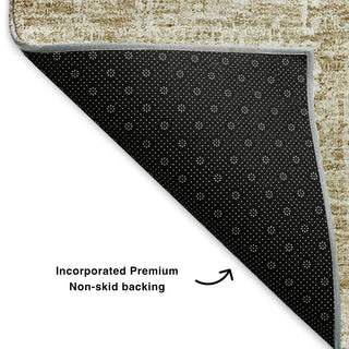 Premium Machine Washable Mayfield AMF637 Beige 8' x 8' Round Rug