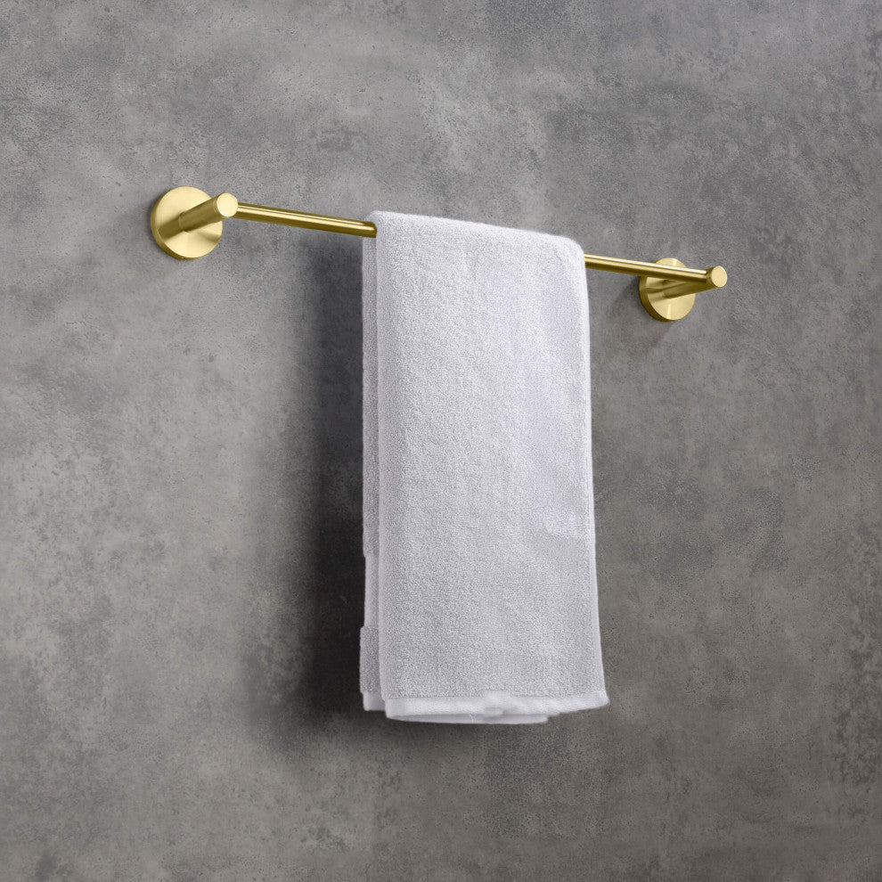 Circular Bathroom 18" Towel Bar, Brushed Gold
