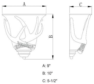 Yoho 9-in Antler Wall Light Black Walnut