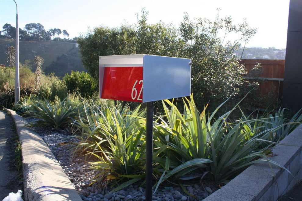 Urban Back Opening Zincalume (Silver Casing) Mailbox, Red