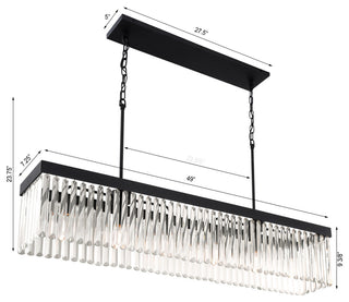 Crystorama Lighting Group EMO-5407 Emory 6 Light 49"W Crystal - Black Forged
