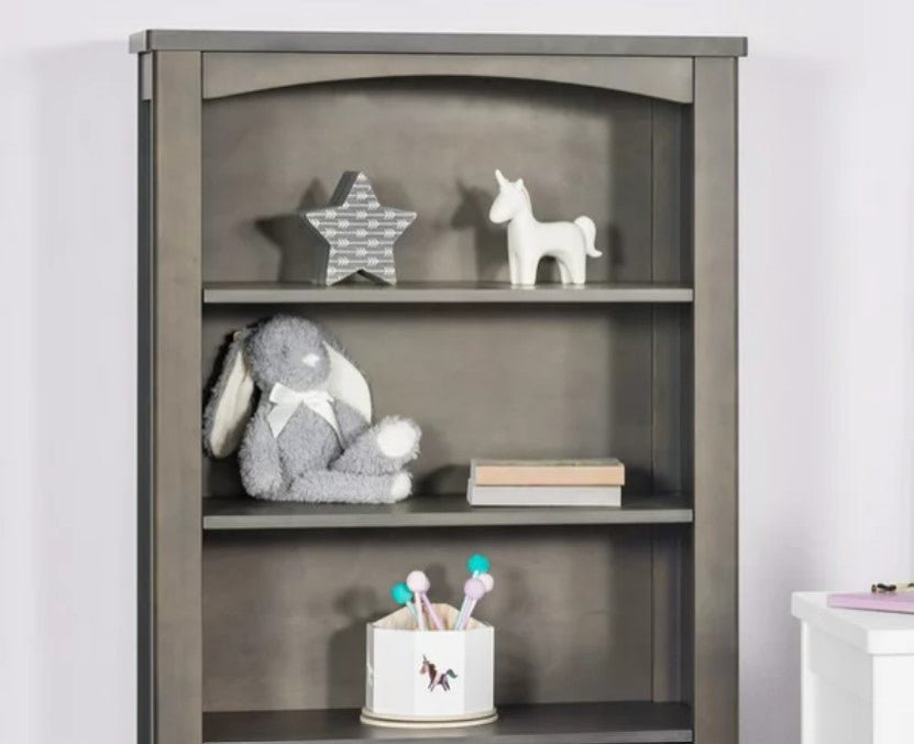 Transitional Bookcase, Wooden Construction With 4 Spacious Shelves, Dapper Gray