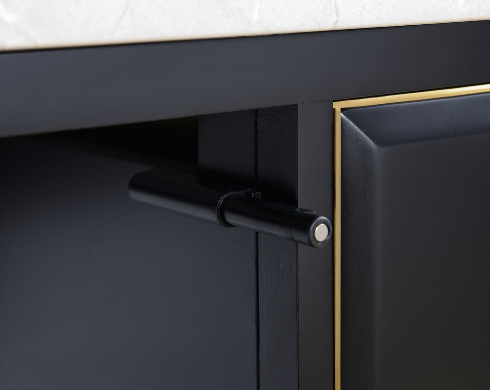 Mason 60" Vanity Only, Black With Matte Gold Hardware