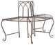 Safavieh Abia Wrought Iron 50"W Outdoor Tree Bench, Rustic Brown