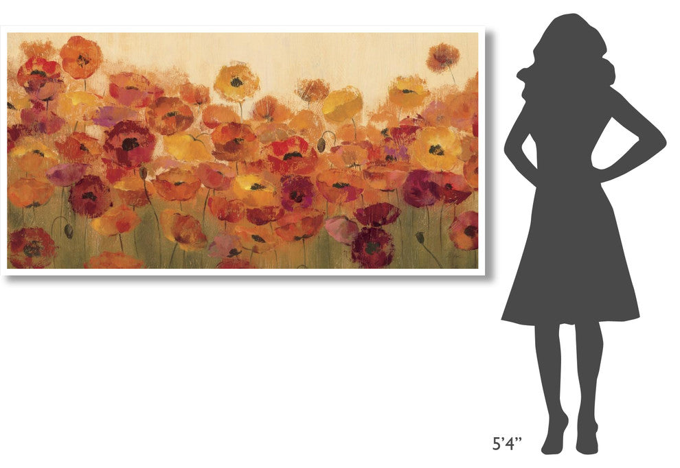 "Summer Poppies" Digital Paper Print by Silvia Vassileva, 74"x38"