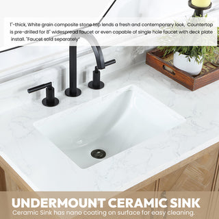 Javier Bath Vanity, Composite Stone Top, Antique Brown, 60", Single Vanity, No Mirror