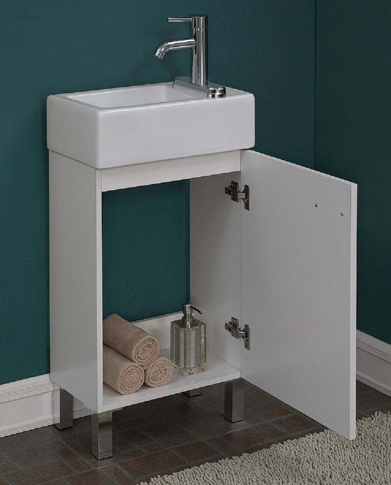 18" Wide Combo Mini Vanity, White