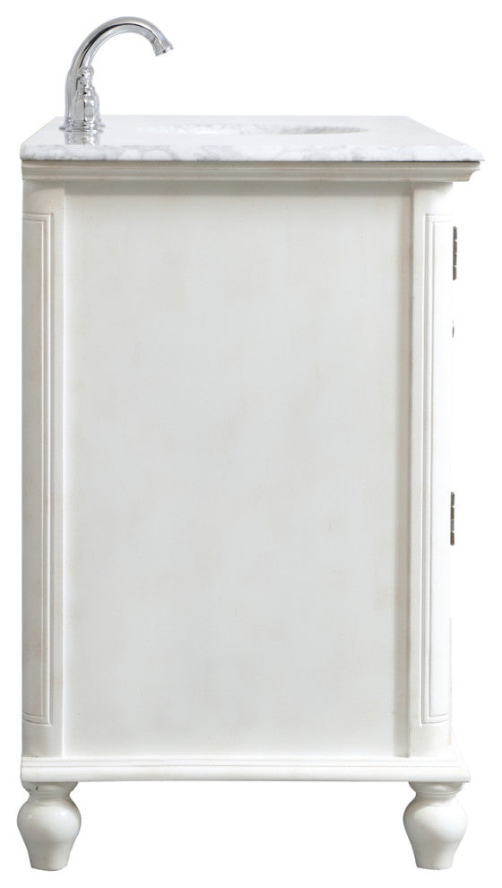 Home Living Single Bathroom Vanity, Antique White, 48"