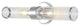 Cecil Tall Cylinder Iron/Striped Glass Modern LED Vanity, Chrome, 2-Light