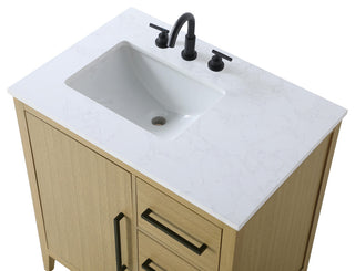 Home Living 32" Single Bathroom Vanity, Honey Brown