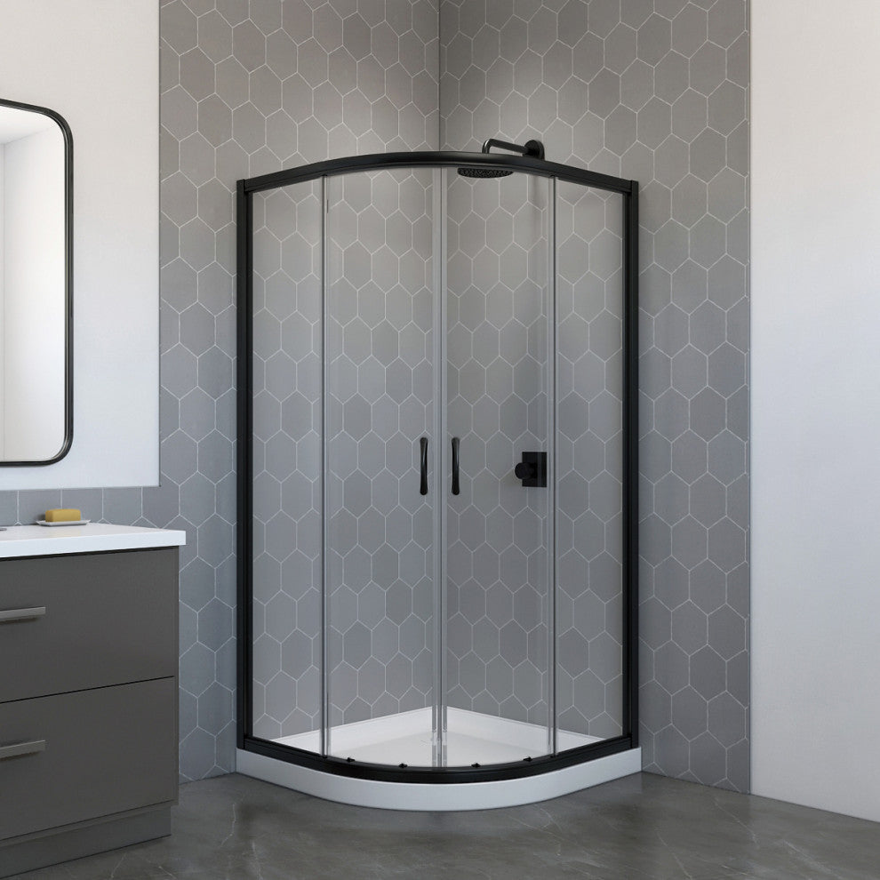 Mona-36-BLK-NW Shower Kit No Walls