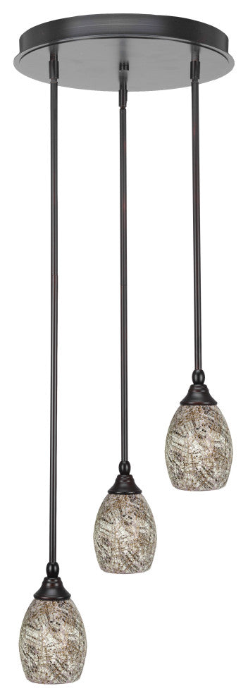 Empire 3-Light Cluster Pendalier, Espresso/Natural Fusion