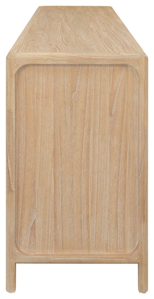 Hansville Sideboard 4 Doors With 2 Inner Drawers, Natural Whitewash