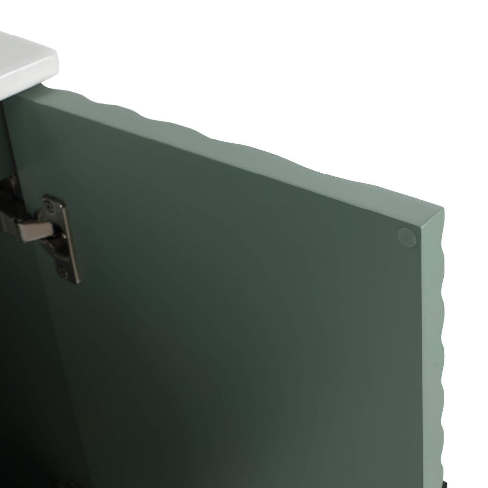 Pellabay Bath Vanity, Fluted Circular Doors Sink Included