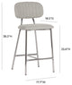 Ariana Grey Counter Stool - Silver Legs (Set of 2)