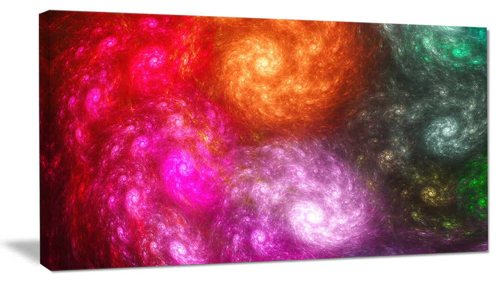 Multi Color Rotating Galaxies, Abstract Wall Art Canvas, 40x20
