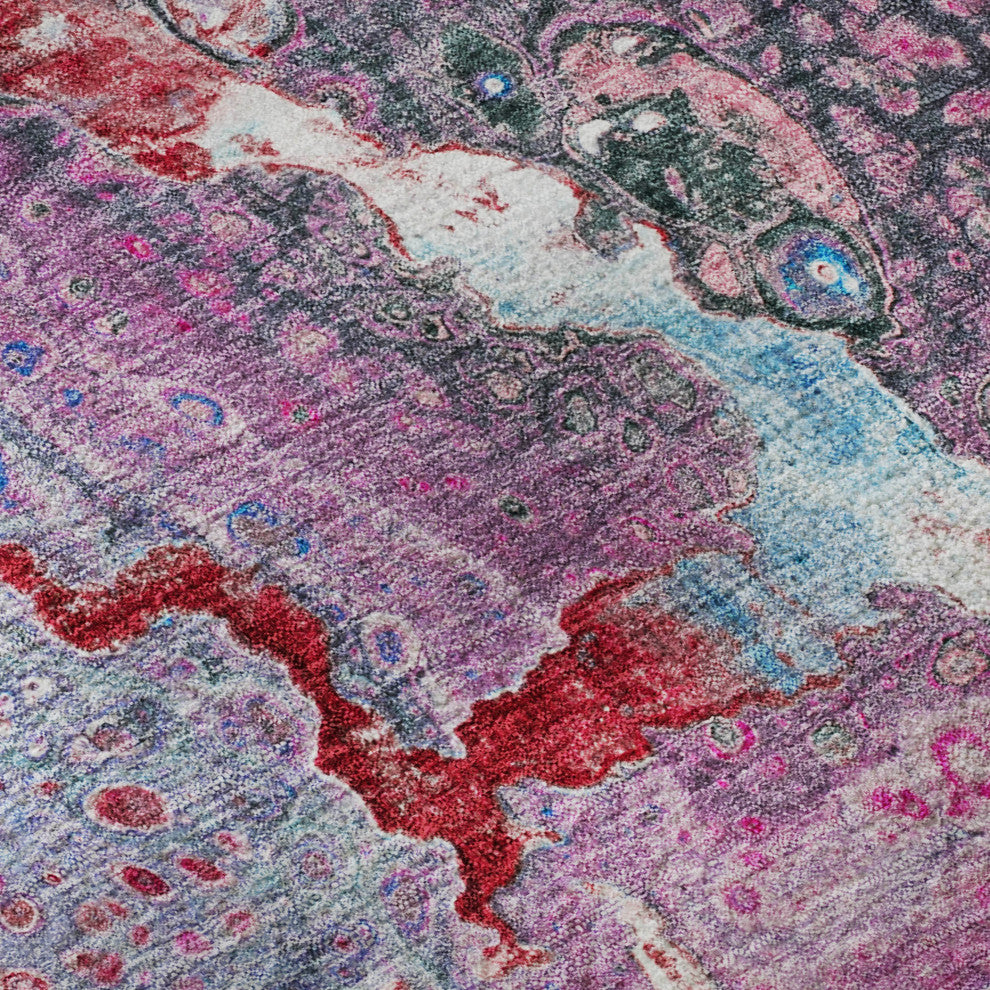 Premium Machine Washable Mayfield AMF588 Blue 3' x 5' Rug