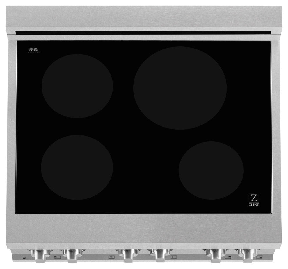 ZLINE 30" Induction Range, DuraSnow With a Black Matte Door RAINDS-BLM-30