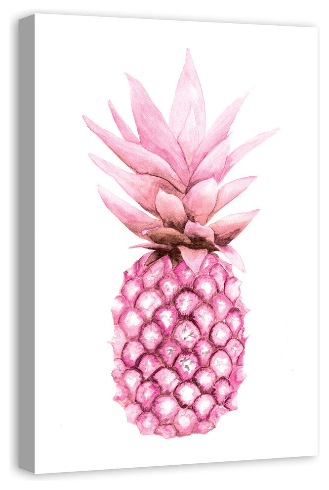 Watercolor Pink Pineapple 24x36 Canvas Wall Art
