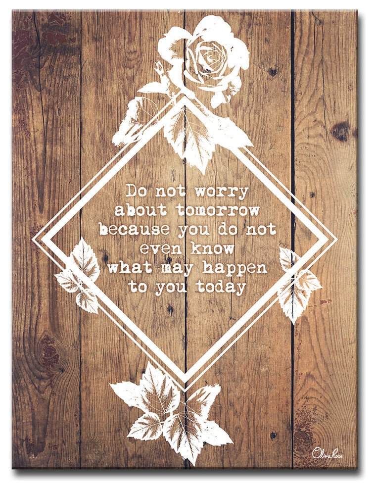 Ready2HangArt Wrapped Canvas Inspirational Wall Art, Don't Worry, 40"x30"