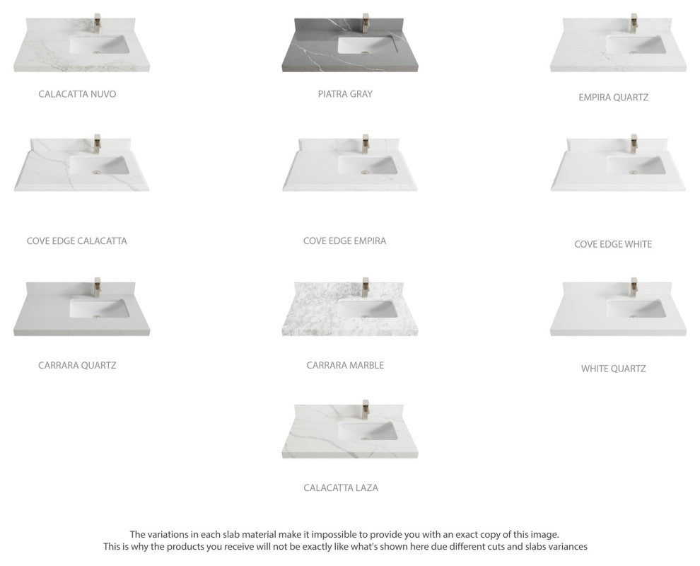 Sonoma 36 Right Offset Bath Vanity in Light Natural Teak with 2" Calacatta Nuvo