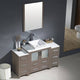 Fresca FVN62-123012GO-VSL Torino 54" Gray Oak Vanity, 2 Side Cabinets and Sink