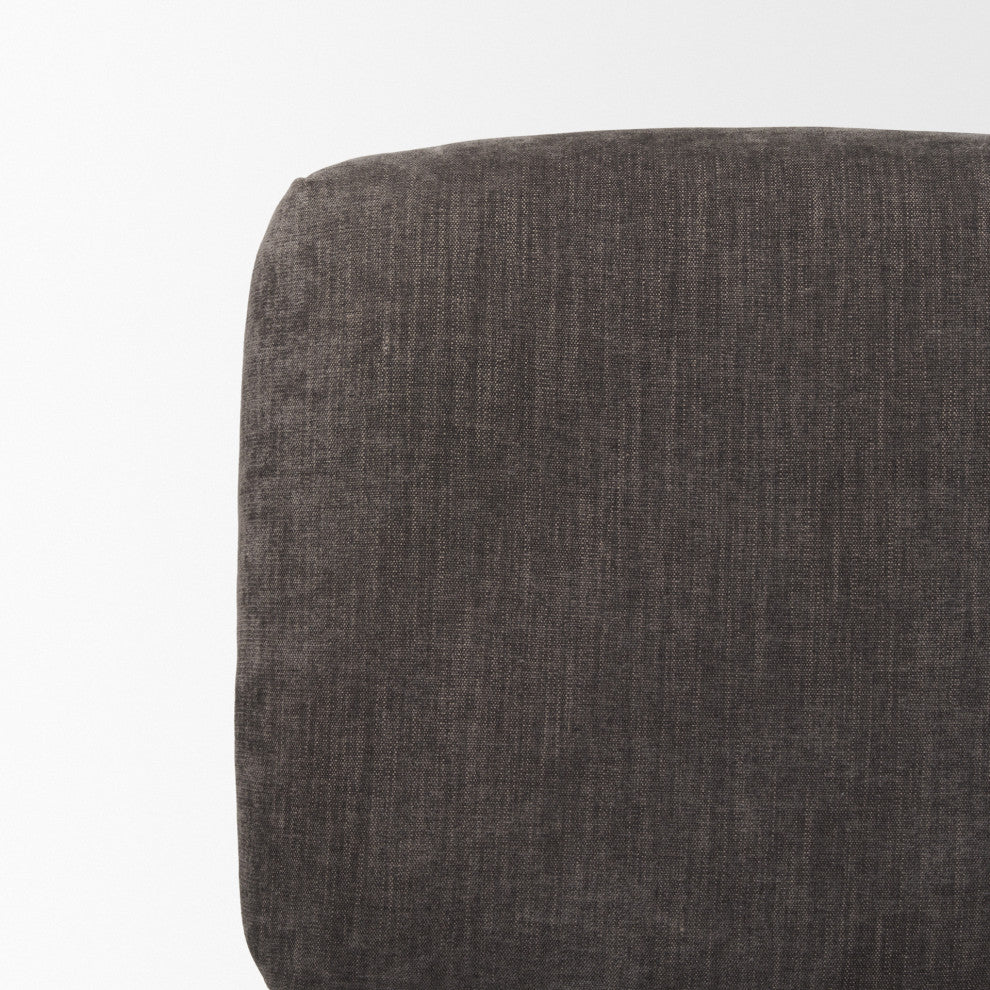 Nora Charcoal Fabric With Matte Black Metal Legs Accent Chair