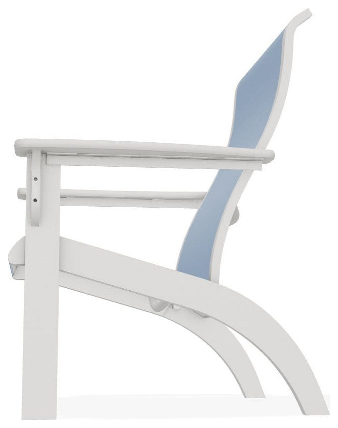 Adirondack Sling Outdoor Adirondack Armchair, Sky/Snow