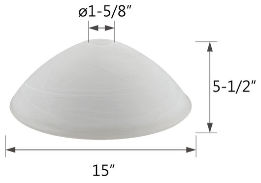 23113-01 Replacement Alabaster Torchiere Lamp Glass 42mm Shade