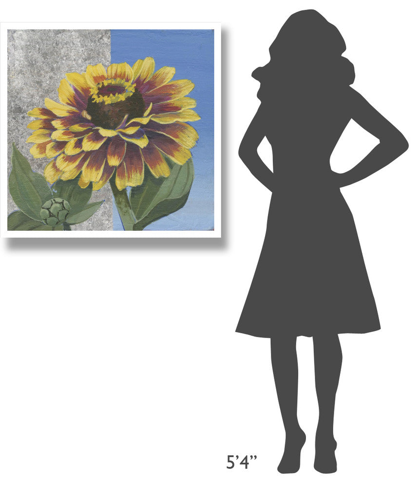 "Zinnia Spice and Silver" Digital Paper Print by Kathrine Lovell, 32"x32"
