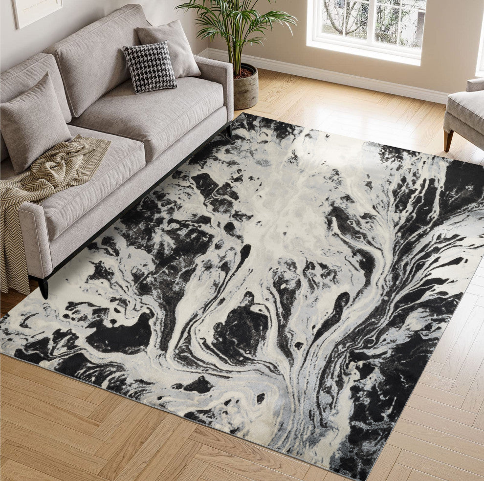 Finch Black/Gray Rug, Black, 12'2"x15'1"