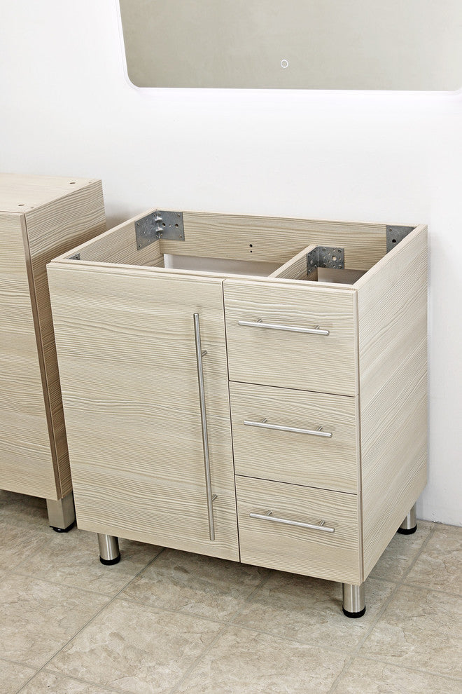 Windbay 30" Free Standing Vanity, Tan, White Stone Countertop