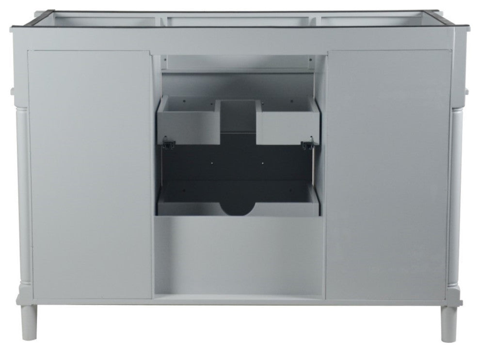 48" Single Vanity, Light Gray With White Carrara Marble Top