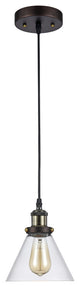 IRONCLAD, Industrial-style 1 Light Rubbed Bronze Ceiling Mini Pendant, 7" Shade