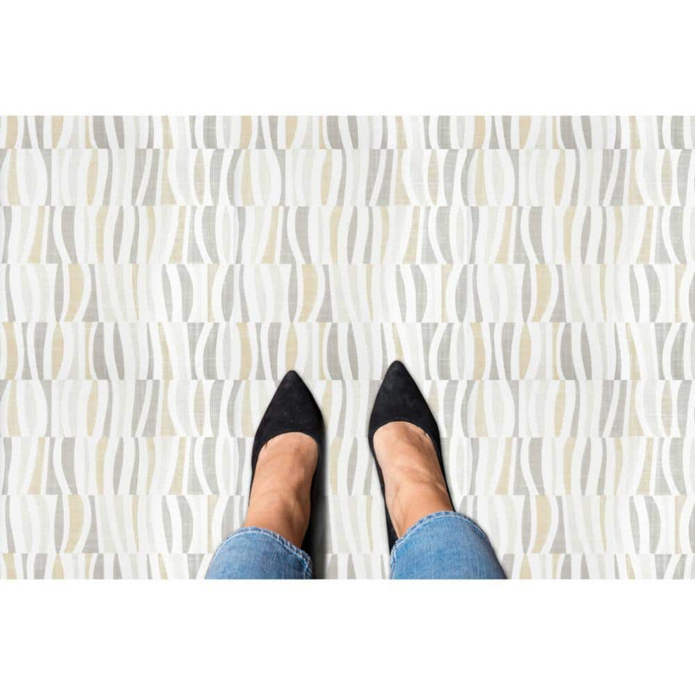 PowerSellerUSA Self-Stick Vinyl Modern Geometric 20-Pcs 1.5mm Thick Tiles 12"