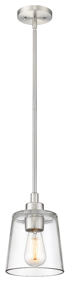 Evalon 1 Light 6.5" Brushed Nickel Mini-Pendant